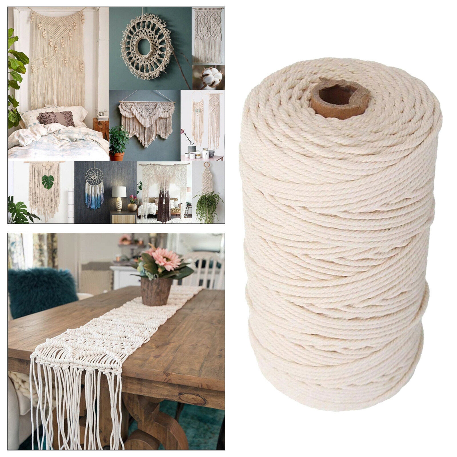 Cotton Macramé Cord Rope for Plant Hangers, Crafts, Knitting, Hochzeitsdeko