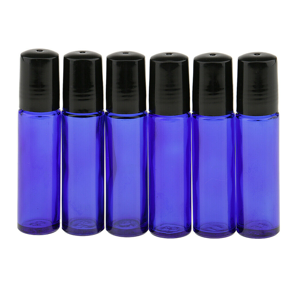 12 Pieces 10ml Refillable Empty Glass Roll On Bottles for Essential Perfume