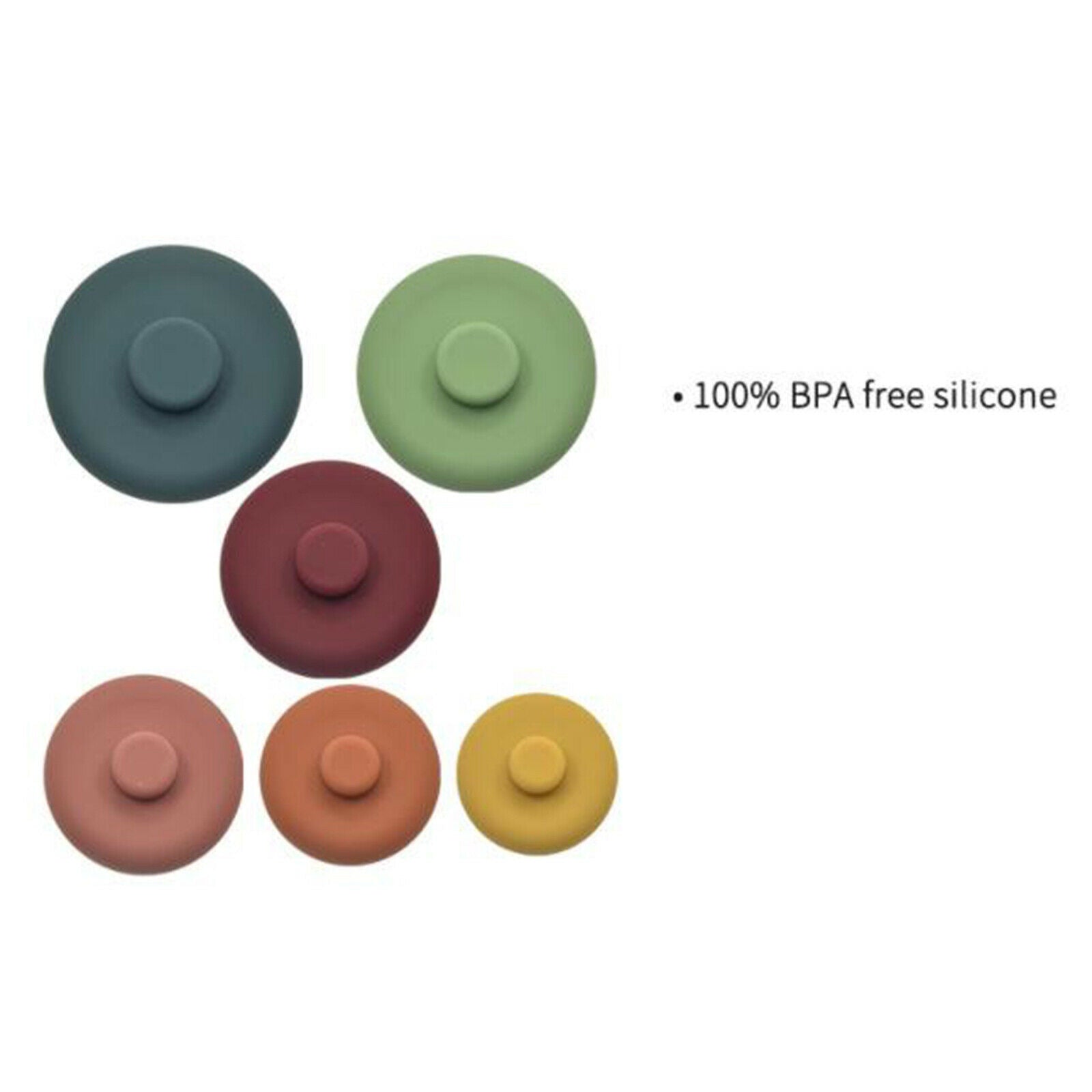 6pcs Silicone Stacking Rings Toys Building Blocks Squeeze Learning Toys