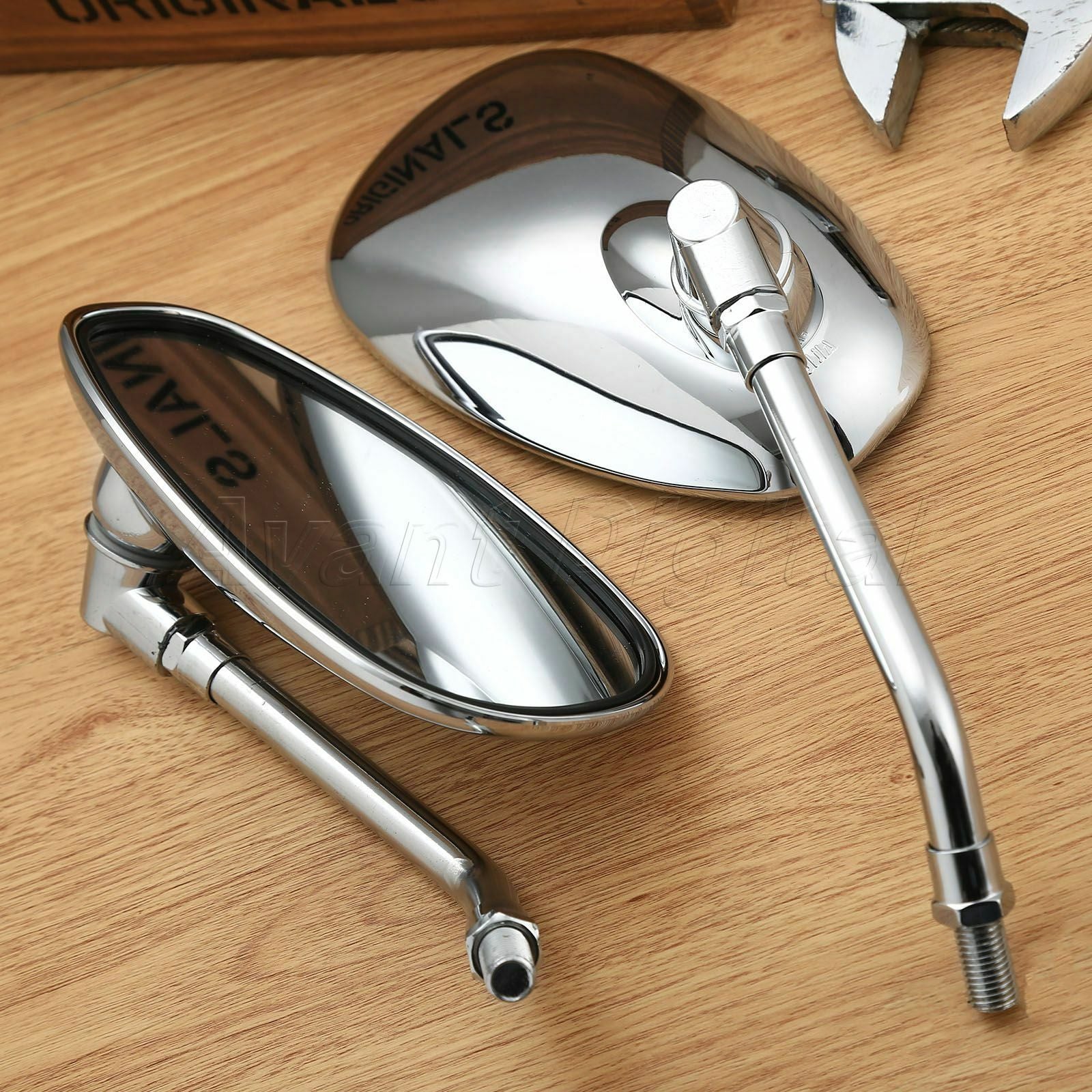 2x 10mm Motorcycle CNC Aluminum Oval Rearview Side Mirrors for Suzuki Kawasaki