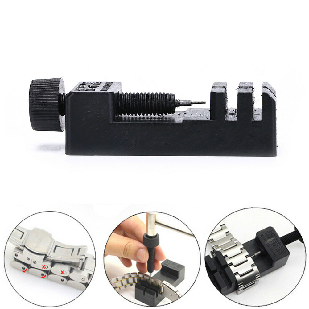 Watch Band Strap Bracelet Link Pin Remover Adjustable Repair Tool Kit blac.l8