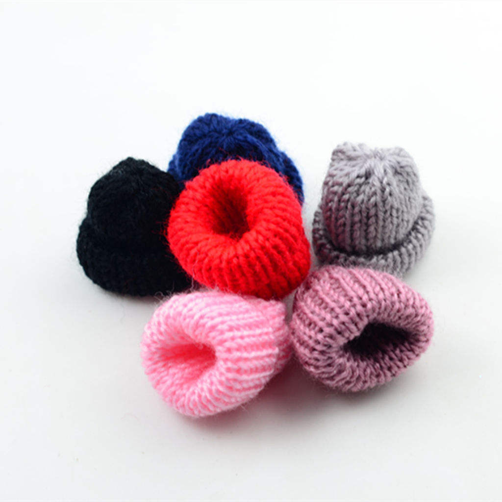 12x Mixed Handmade Knitting Wool Yarn Hat for Craft Hair Jewelry Ornaments