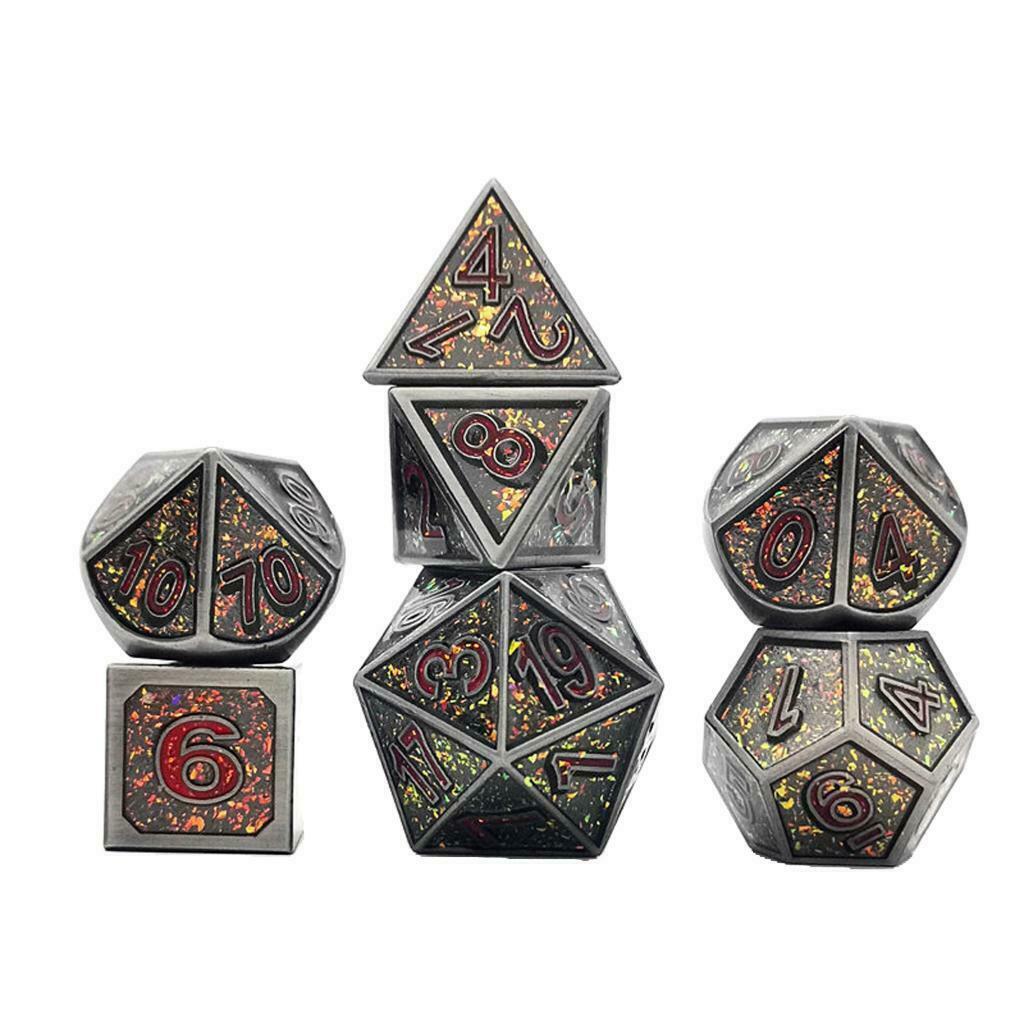 7x Metal Copper Polyhedral Dice for MTG DND RPG Role Play Game Props #6