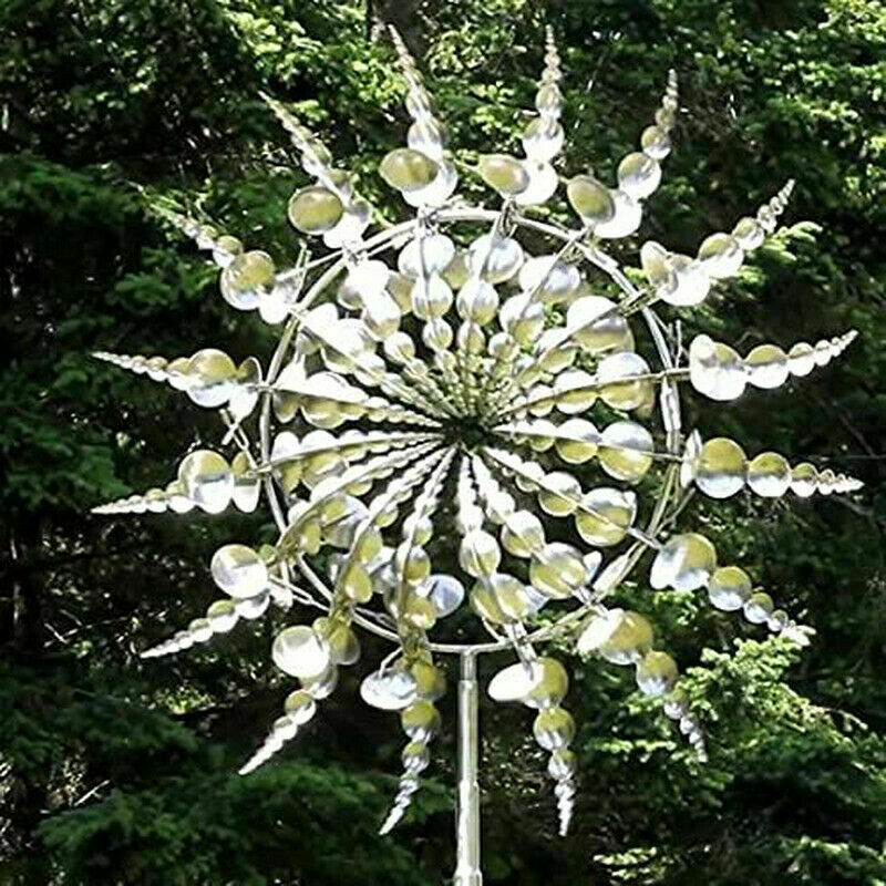 Metal Garden Wind Spinner Stake Windmill Lawn Pinwheels Home Garden Patio Decor