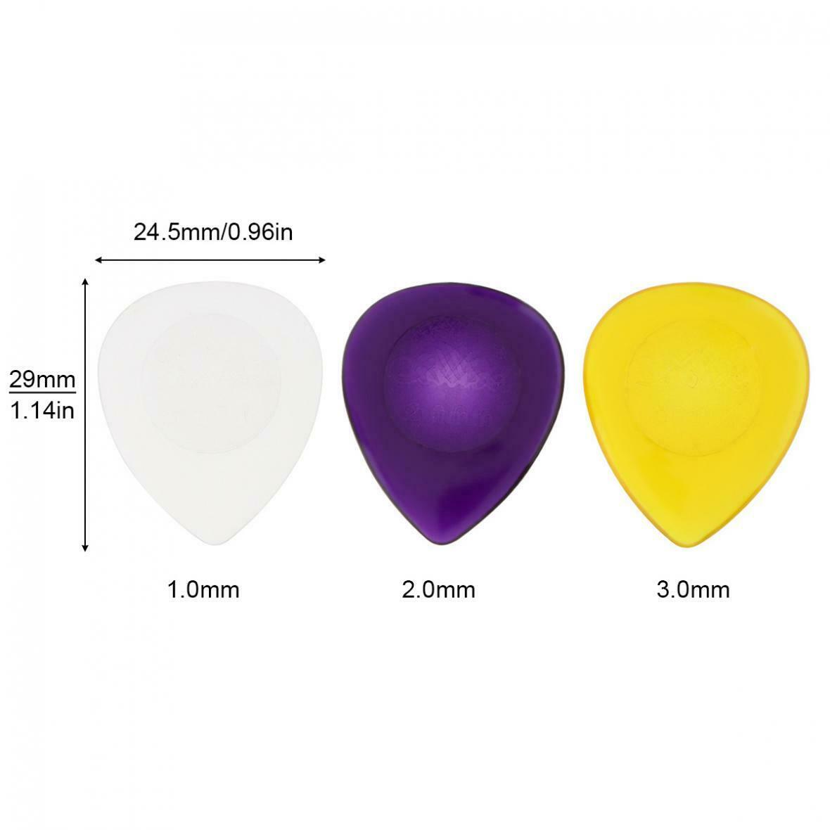 3pcs/lot Guitar Picks 1.0 / 2.0 / 3.0mm ABS Transparent Colorful Skidproof Water