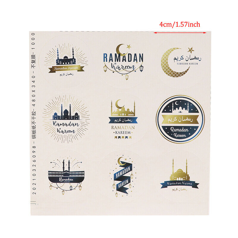 10 sheets EID MUBARAK NON Personalised Stickers RAMADAN CELEBRATION Musli.l8