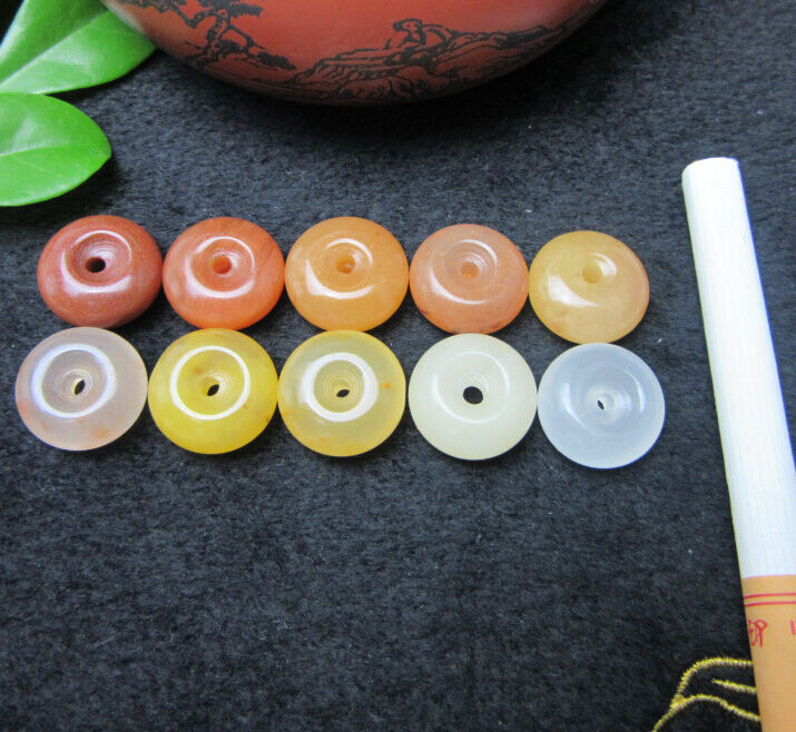 15mm Hand-polished natural Gobi desert gem good luck peace buckle 10PCS A+