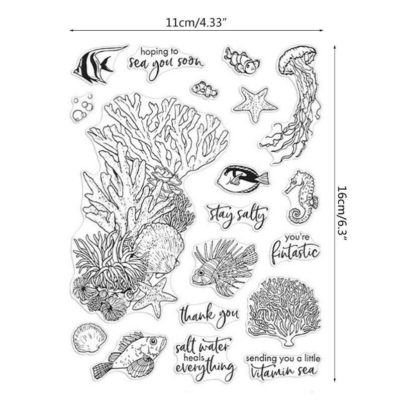 Elegant Sea Creatures Clear Stamps for Card Making Decoration DIY Scrapbooking