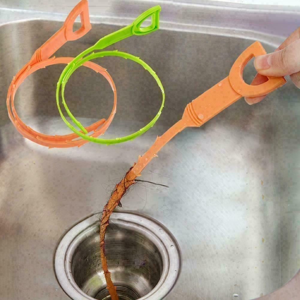 1xSewer Cleaning Brush Home Toilet Sink Tub Bendable C8B8 DIY Pipe Hair