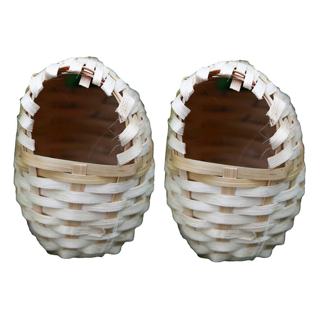 2pieces Natural Pet Bird Nest Birdhouse Handcrafted Finches Sparrows Cage