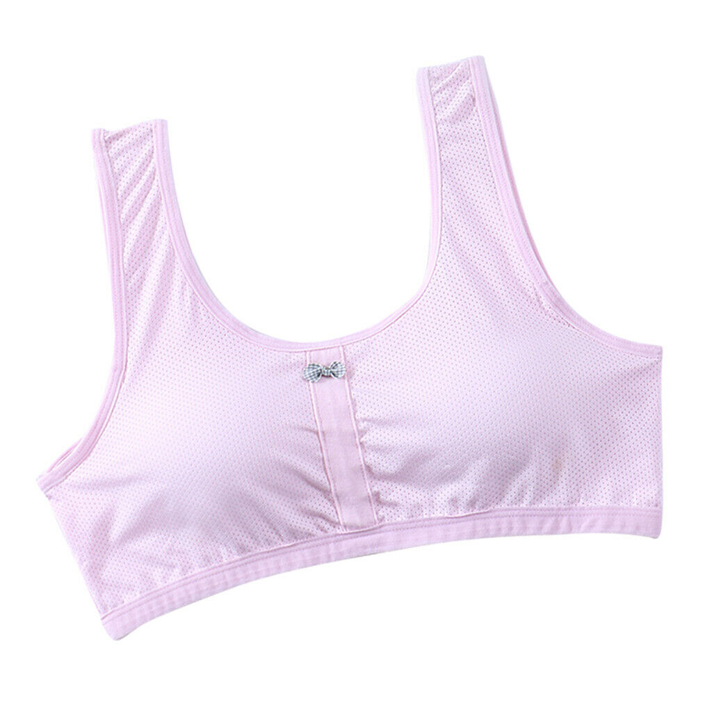 Girl's Breathable Bra Padded Wireless Sports Bra Activity Gym Fitness Pink