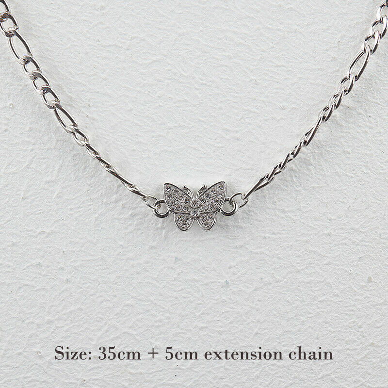 Shiny Zircon Butterfly Pendant Choker Clavicle Necklace Jewelry For Women G Qx