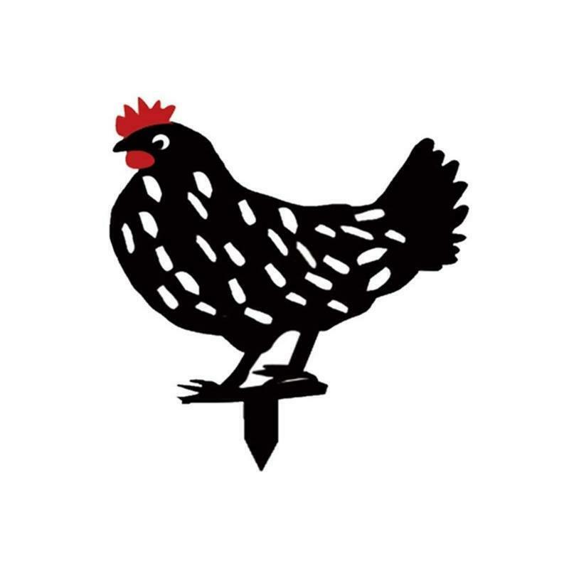 5 Pcs Hollow Rooster Chick Garden Silhouette Stakes Acrylic Backyard Decoration