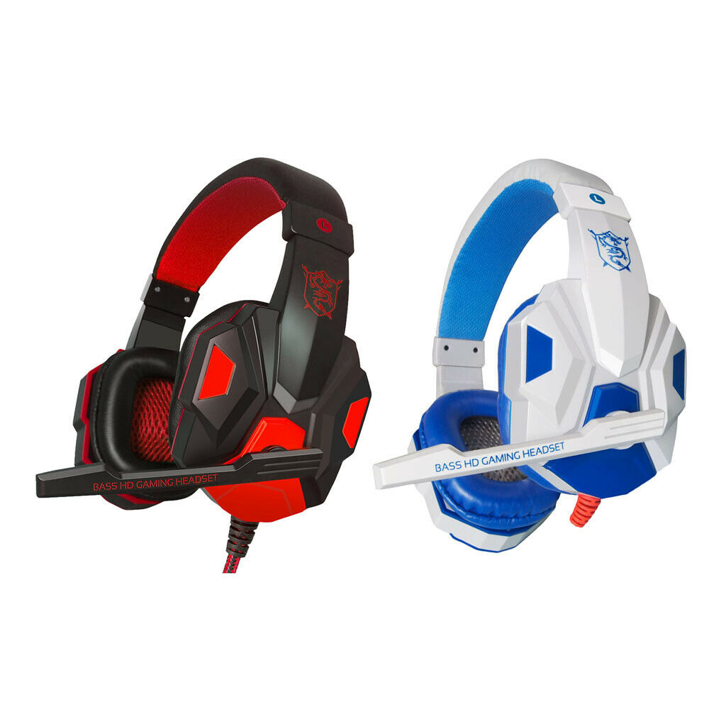 3.5mm Gaming Headphones Stereo Over-Ear Headset Bass Bass Mic Earphone