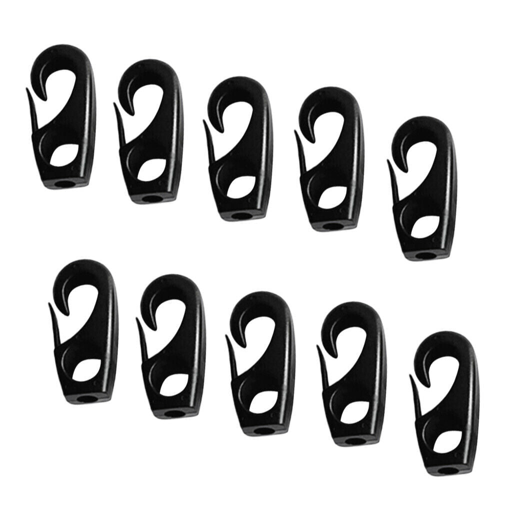 10 Pcs Plastic Bungee Shock Cord Hook Snap Hooks for 7mm Elastic Rope Strapping