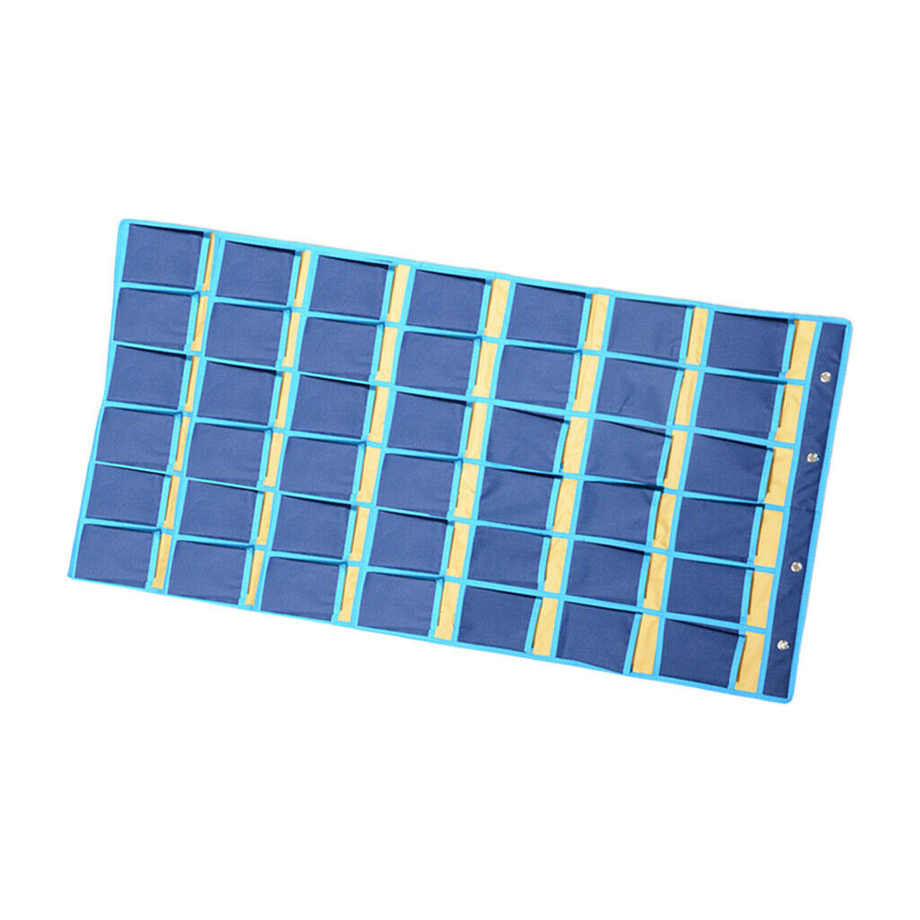 42 Pockets Wall Door Hanging Cellphone Holder Organizer Storage Bag Blue
