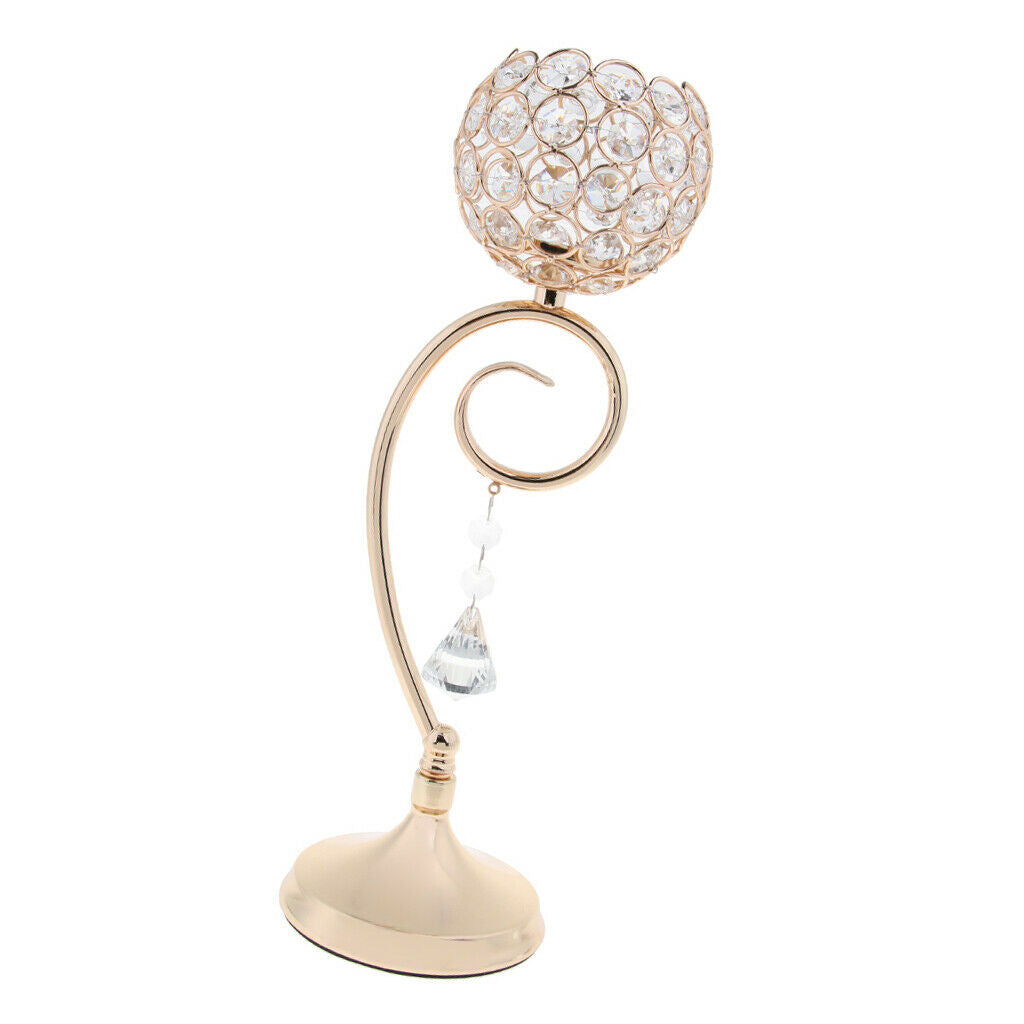 2 Pieces 35cm Golden Votive Tea Light Candle Holder Candlestick Wedding Banquet