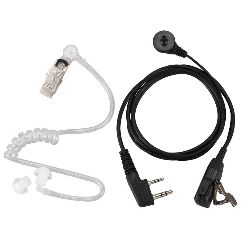 2 Pin PTT MIC Headset Covert Acoustic Tube In-ear Earpiece For Kenwood TYT BaoK9