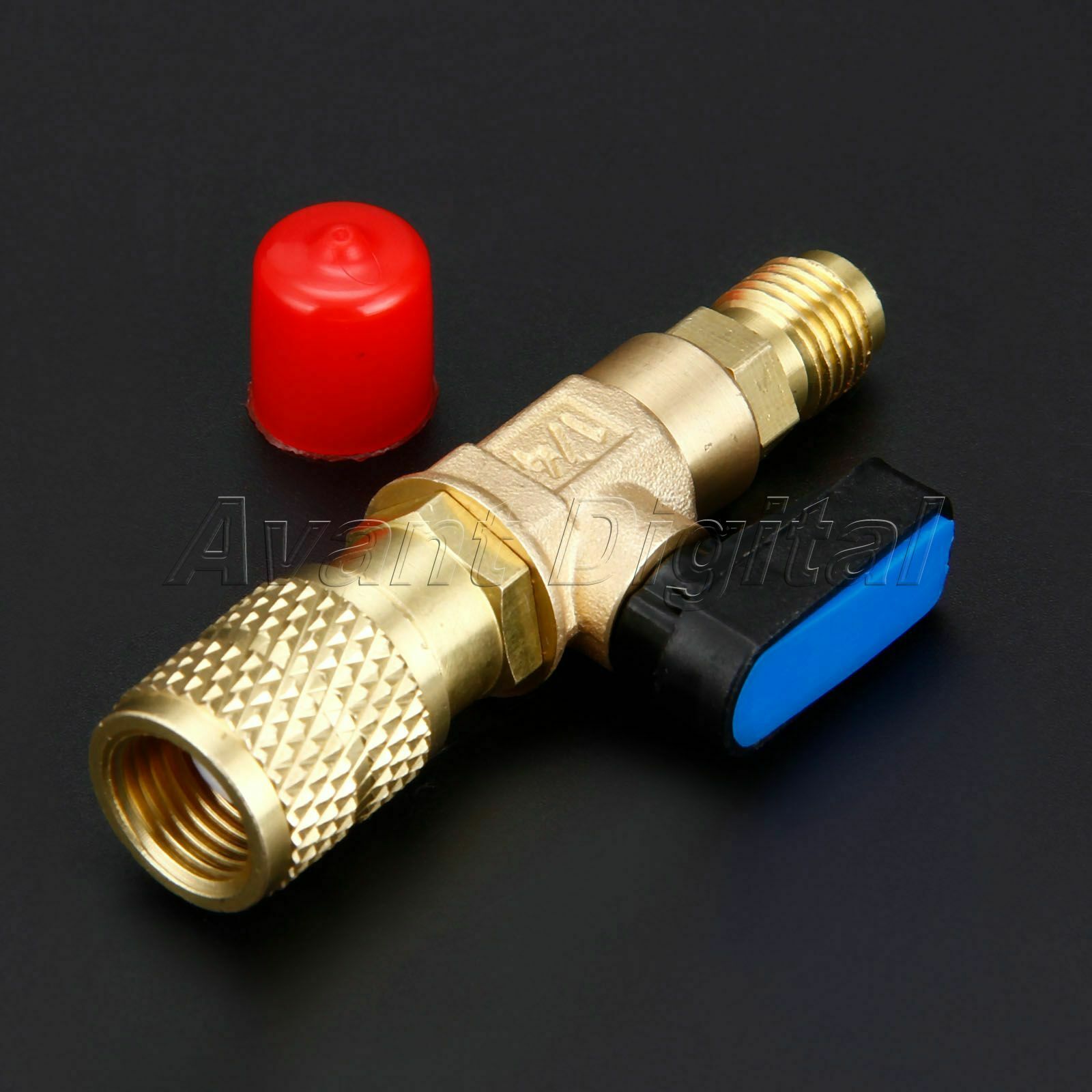 Brass HVAC A/C Straight SHUT-OFF Ball Valve Adapter 1/4" SAE for R22 R12 R410a