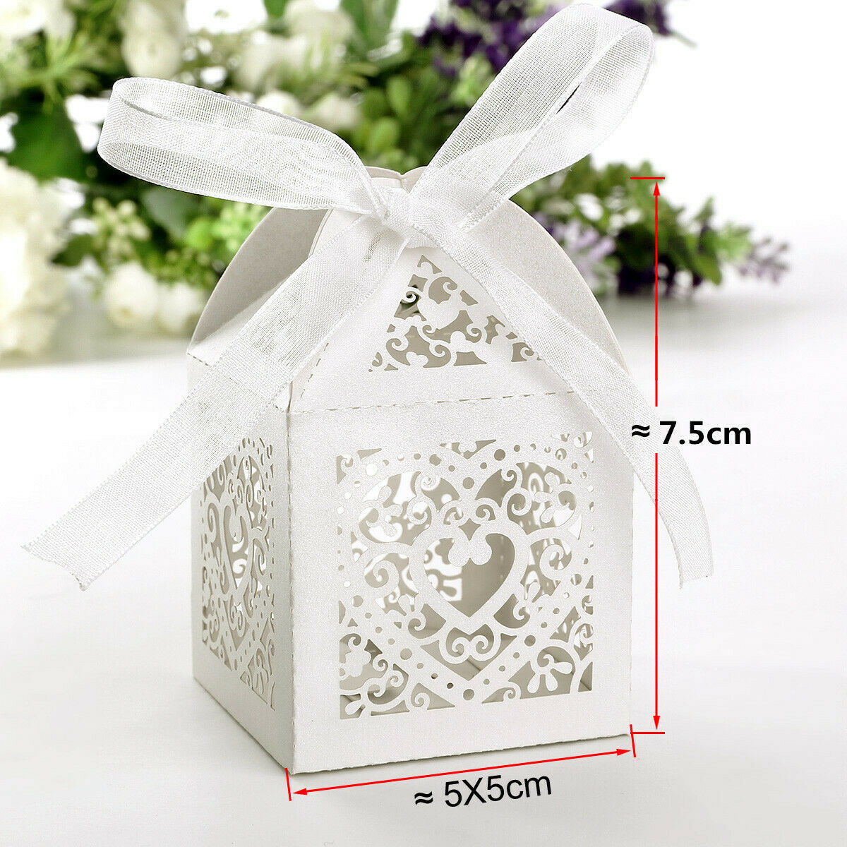 150pcs Romantic Hollowed Love Heart Paper Party Wedding Favor Ribbon Candy Boxes