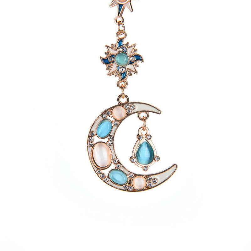 New fashion star sun and moon crystal diamonds studs pendants beautiful ear M Qx