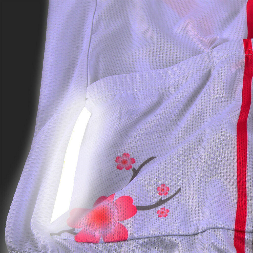 Sleeveless Reflective Cycling Vest Quick Dry Breathable Tops Rose Red S