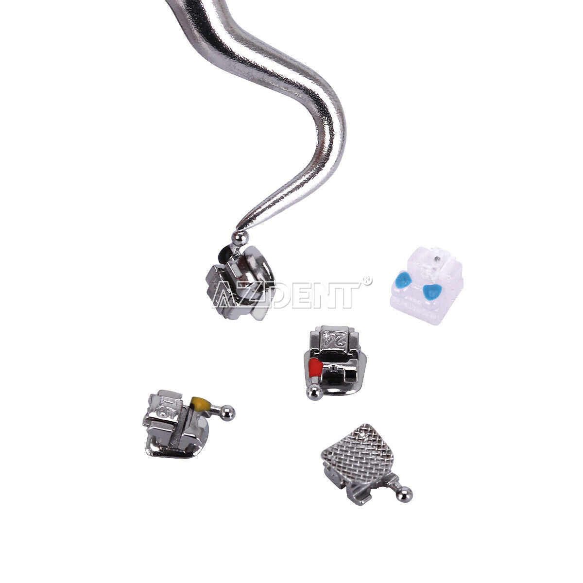 3X Dental Ceramic Self Ligating Brackets Braces Clear MBT 022 Hook 345