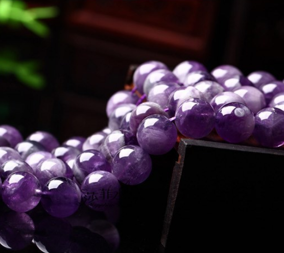 Natural 8MM purple amethyst round BEADS 15 "AA+