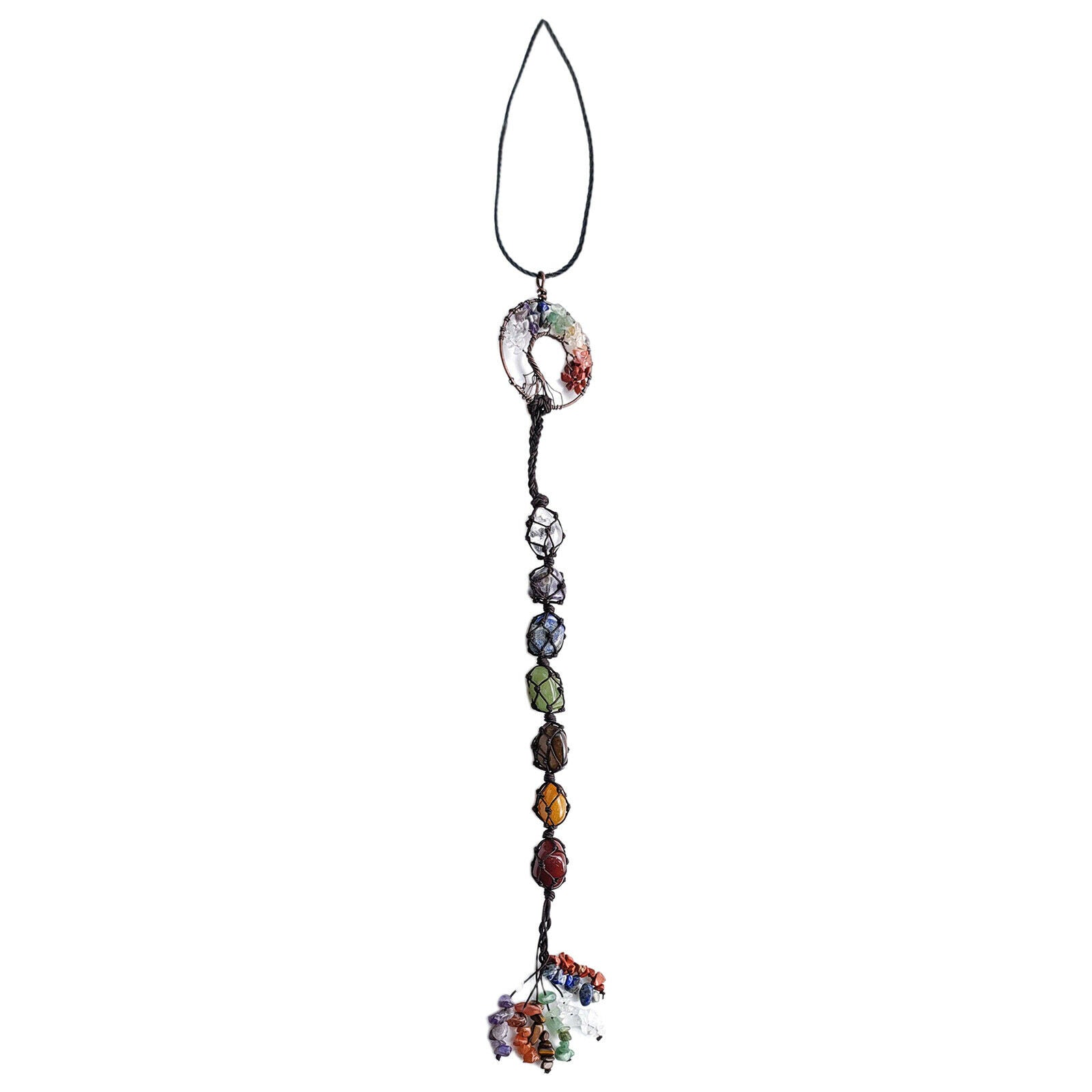 Handmade Crystal Tree of Life Pendant Ornament Quartz Gemstones Home Decor