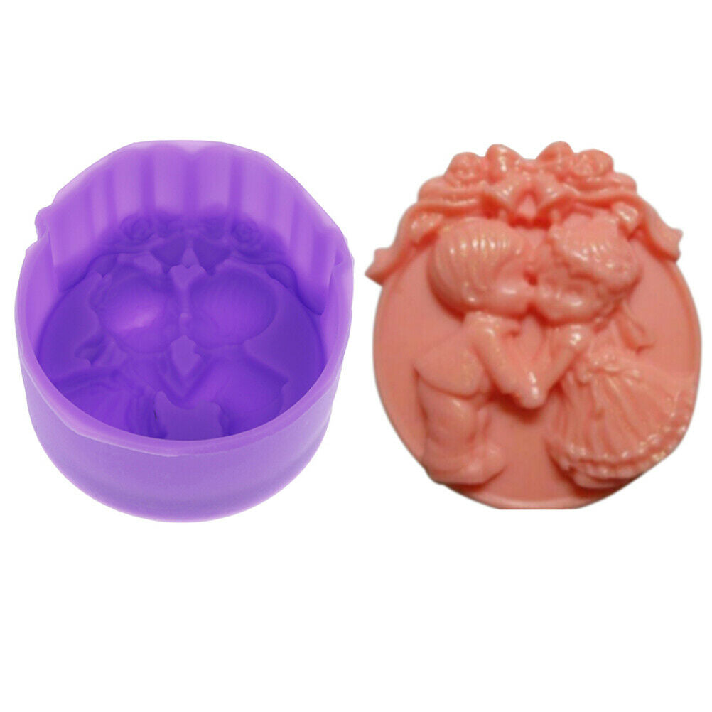 Boy And Girl Angels Wedding Soap Silicone Mold Chocolate Cake Decor jiL&.l8