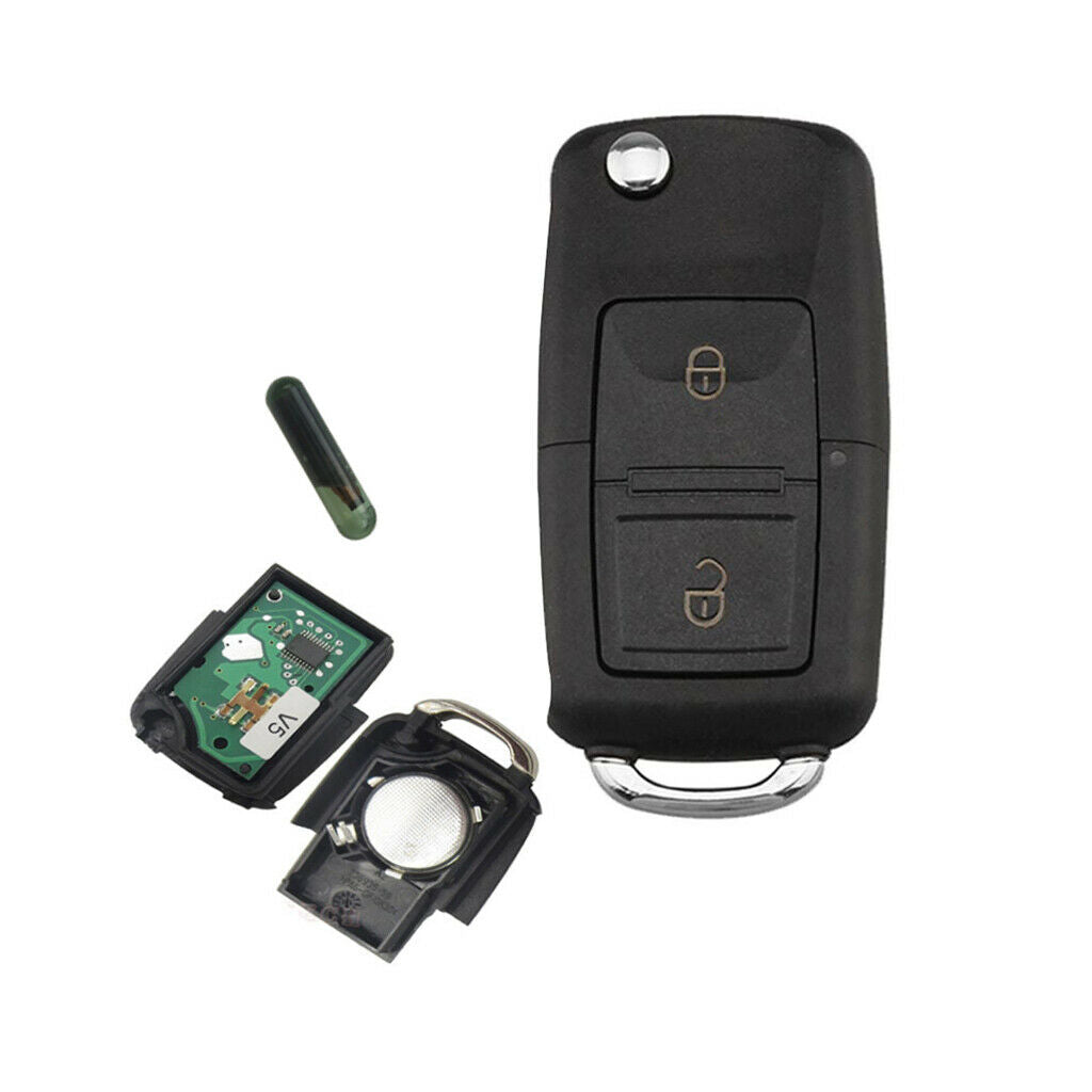 433Mhz 2 Button Car Remote Key Fob ID48 Chip Keyless Entry +Battery for VW