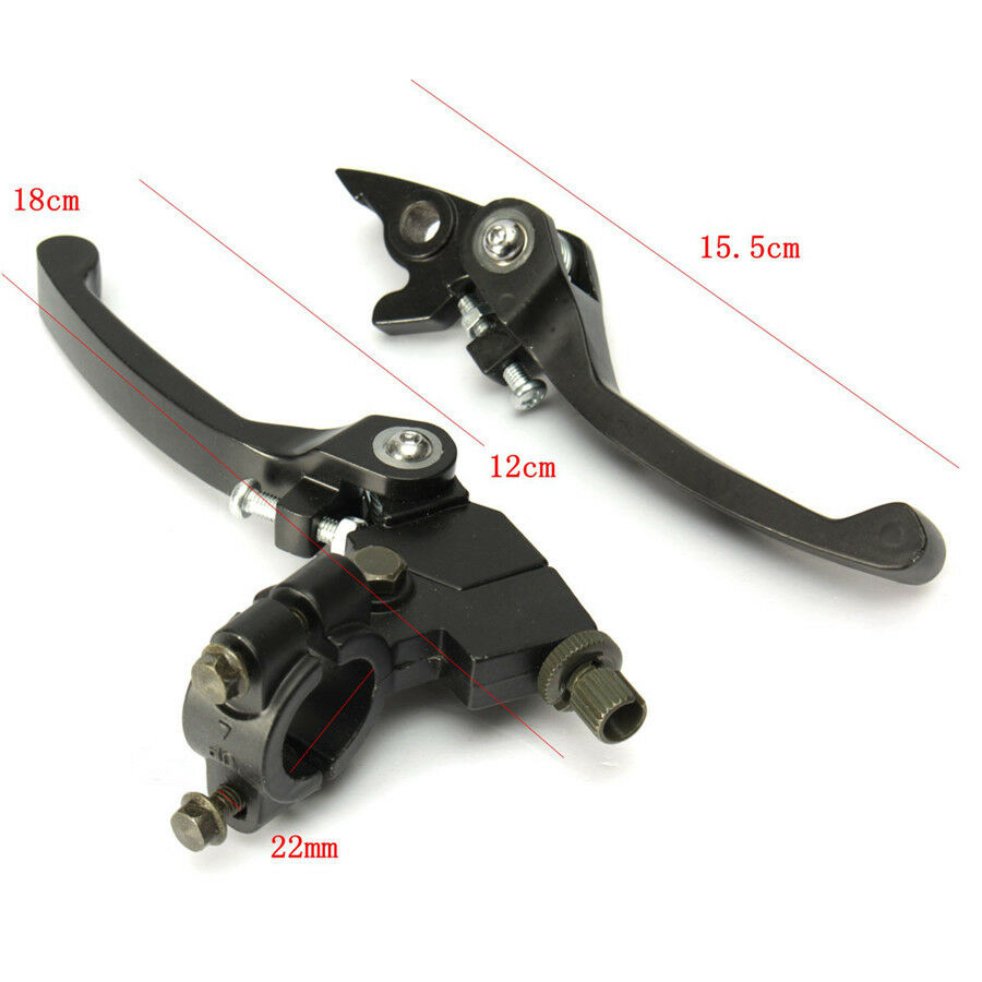 1 Pair New 22mm Aluminum Black Motorcycle Clutch Brake Lever Adjustable Pre Sets