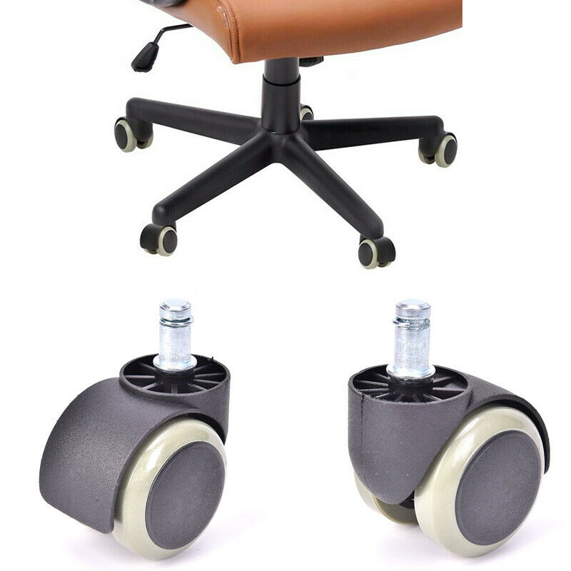 Soft PU Casters Wheels For Office Chair Hardwood Heavy Duty Replacement SeYY1