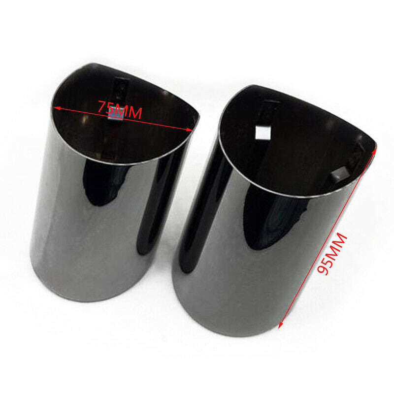 2PCS 75MM Inlet Car Exhaust Tip Stainless Steel Muffler Pipe Clamp-on Autos SUV