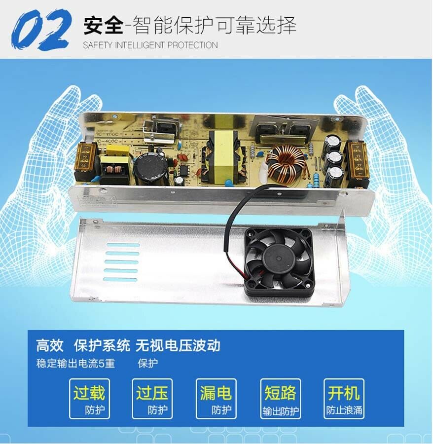 DC 12V 20A 250W Regulated Switching Power Supply LED Strip PSU Built-in Fan