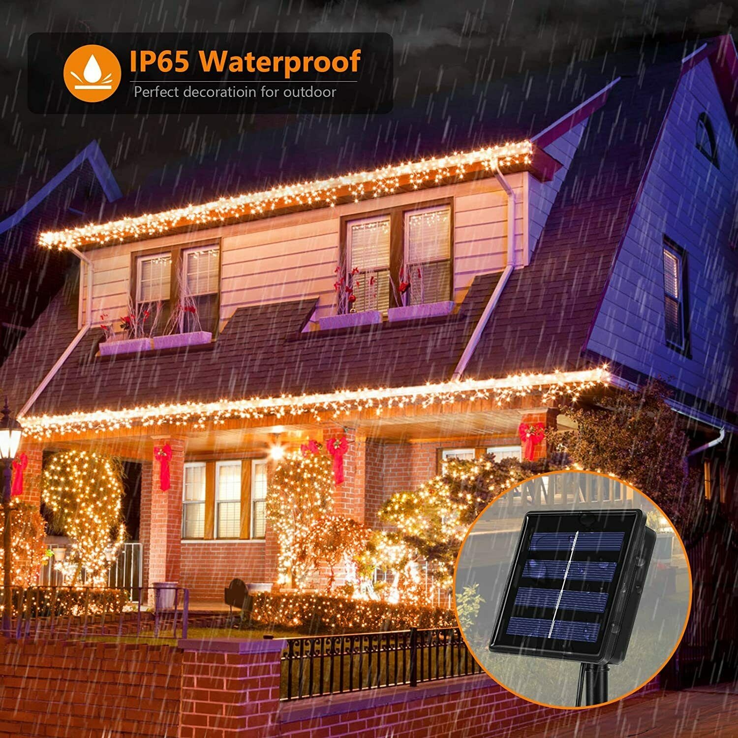 22M LED Solar Rope Tube String Fairy Lights Strip Outdoor Garden Waterproof