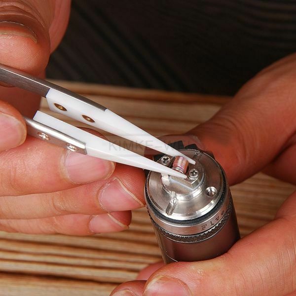 Ceramic Stainless Steel Pointed Tip Tweezer Heat Resistant Anti-acid Anti-static