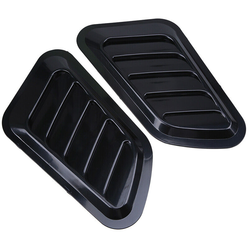 2x Car Hood Bonnet Vent Air Flow Intake Scoop Side Fender Decorative Black
