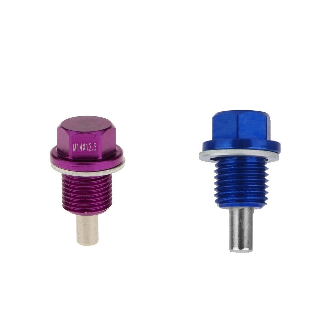 M14X1.5 Anodized Magnetic Engine Oil Pan/Transmission Drain Plug,Blue+Purple
