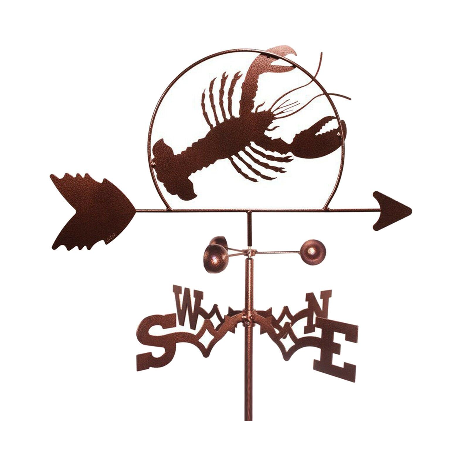 Roof Weather Vane with Lobster Silhouette Statue Garden Stake Weathervane