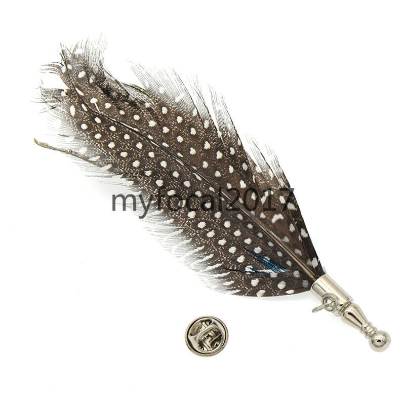 Mad Hatter Peacock Feather Brooch Pin Corsage Gentleman DIY Hat Accessories New