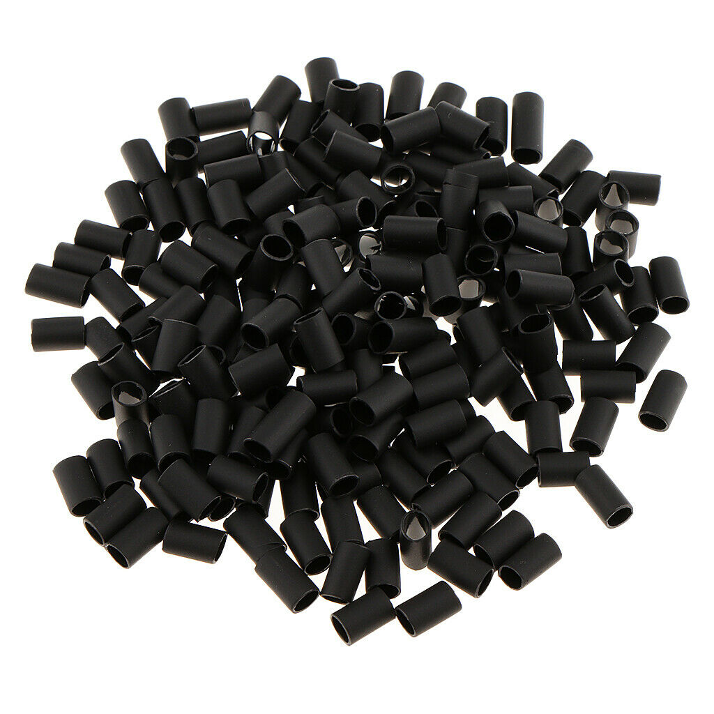200 Pieces  Shrink Tube Micro Rings Link For I Tip Hair Extension Black