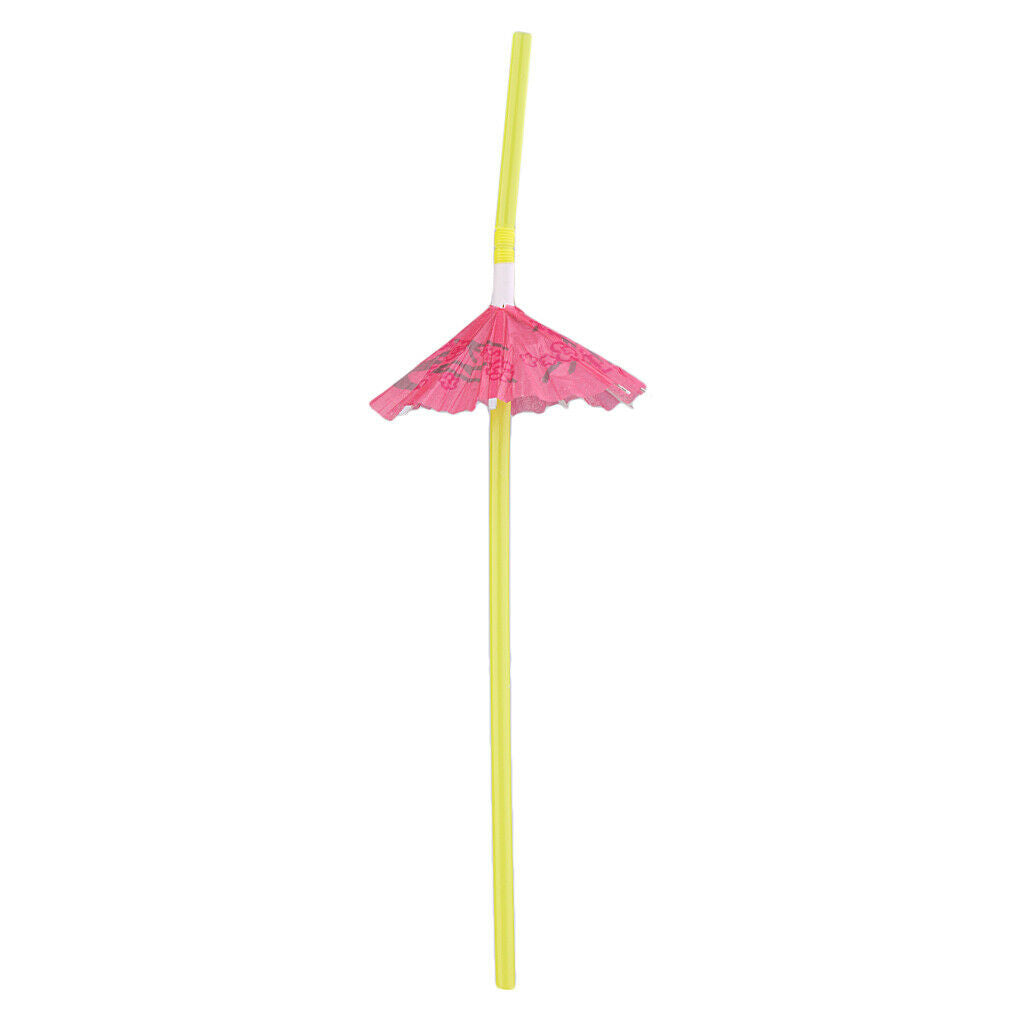 50pcs Mixed Color Hawaiian Parasol Umbrella Cocktail Staws Cocktial Party Drink