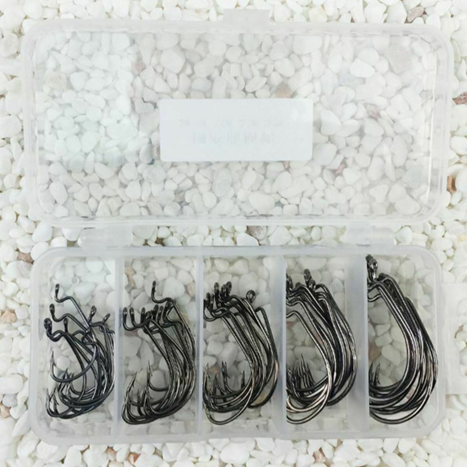 High Carbon Steel 51Pcs Fishing Hooks Worm Senko Bait Jig Fish Hooks