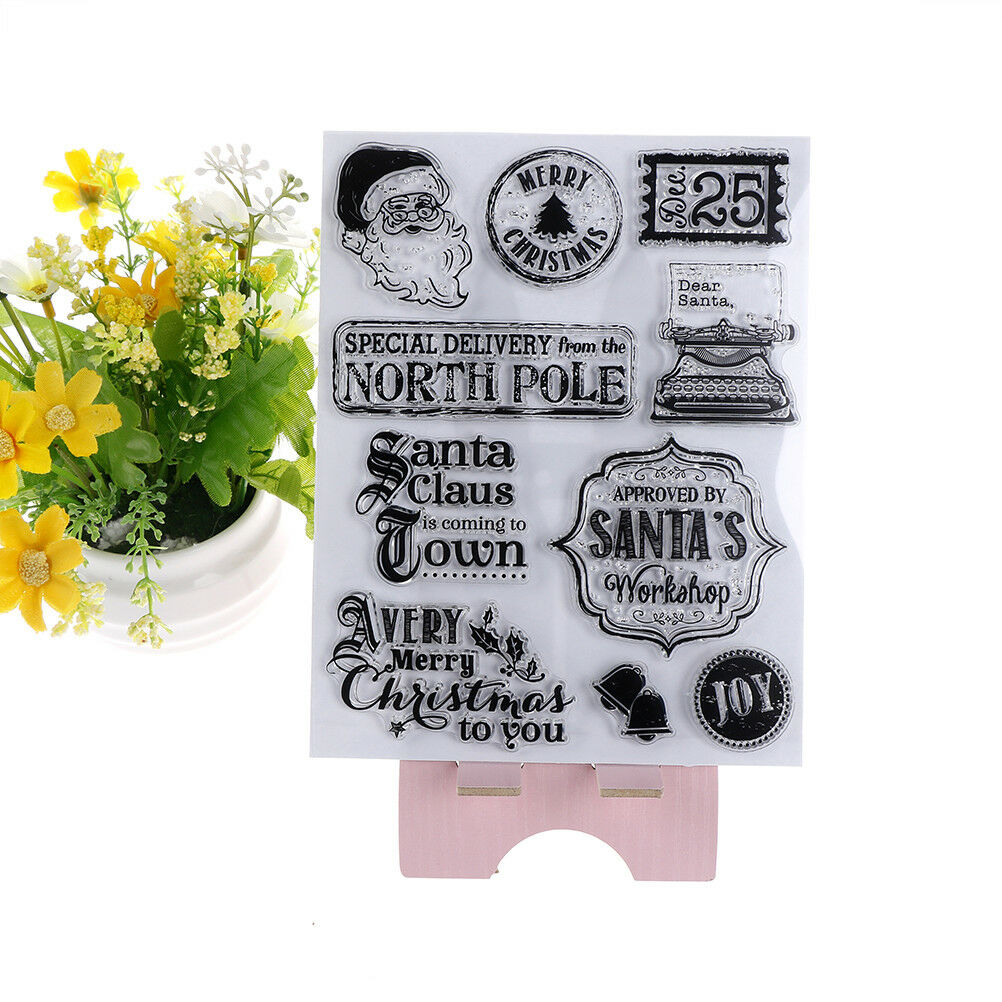 Christmas Santa Transparent Silicone Clear Stamp Scrapbook Embossing Album.l8