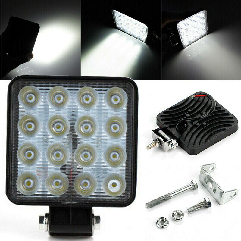 4Inch Square 48W 16LED Work Light Off Road FLOOD Beam Fog Lamp For Car Truck FT