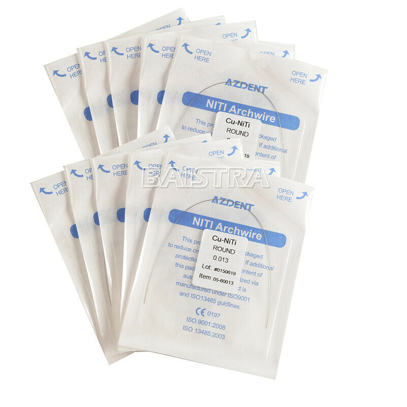 50 X AZDENT Dental Orthodontic Cu-NITI ROUND 0.013 Arch Wires