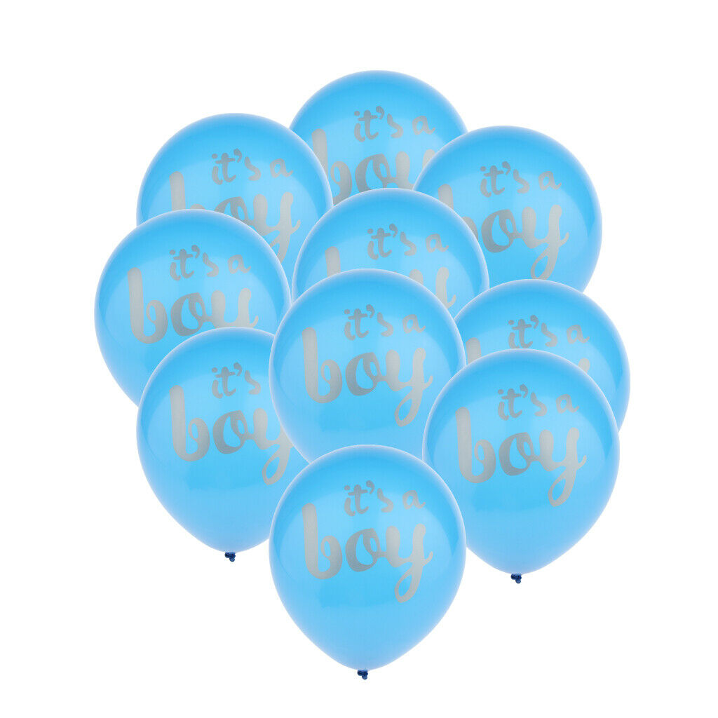 10x Blue It Is A Boy Baby Shower Balloons Gender Reveal Party Decoration