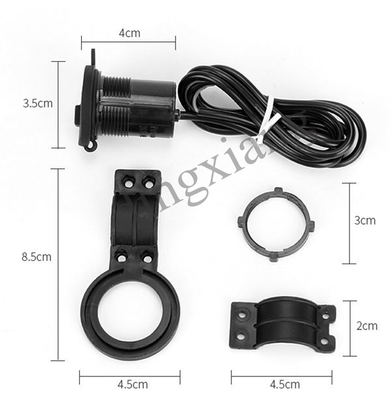 1pcMotorbike Motorcycle USB Charger Power Socket Adapter Outlet Waterproof12-24v