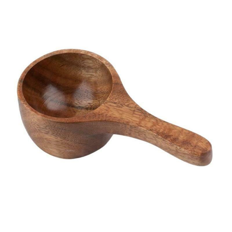 Round Coffee Scoop Wooden Measuring Spoon Measure Tea Scoops Water Ladle Coffee